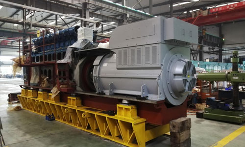 2*1550kw 6 pole 10.5kv high voltage alternator coupling with PUSH engine successfully at the site.